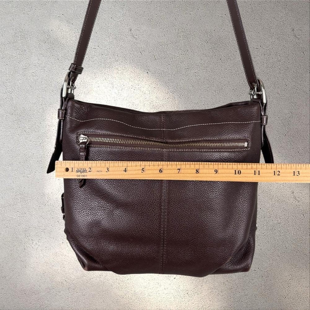 Coach F15064 Brown Pebbled Leather Slouchy Hobo Shoulder Crossbody Bag - Picture 10 of 10